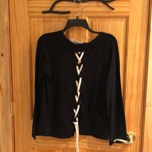 NWOT Monrow Lace-up Sweatshirt